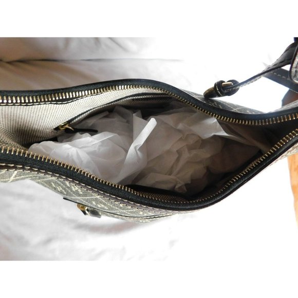 DOONEY BOURKE DB Blue/Gray Canvas Black Leather - Picture 4 of 8